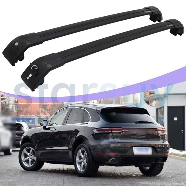 Black Cross Bar For Porsche Macan 20142020 Roof Rack Rail Lockable