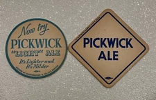 LOT 0F 2 PICKWICK BEER ALE COASTER HAFFENREFFER BOSTON MASSACHUSETTS MA