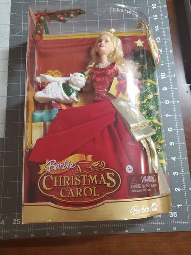 2008 Mattel Eden Starling bambola Barbie in un canto di Natale con gatto domestico nuova con scatola - Foto 9 di 9