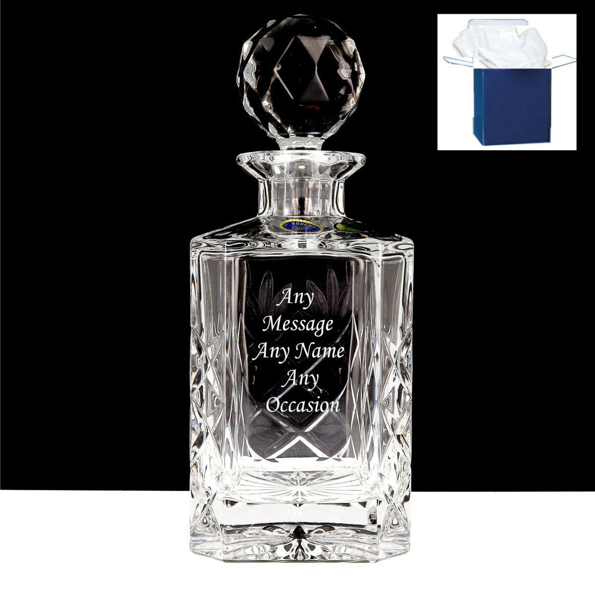 Personalised Lead Crystal Whisky Glass | 24% Lead Crystal Tumbler Glass | Gift for Him | Wedding Gift | Custom Engraved Gift