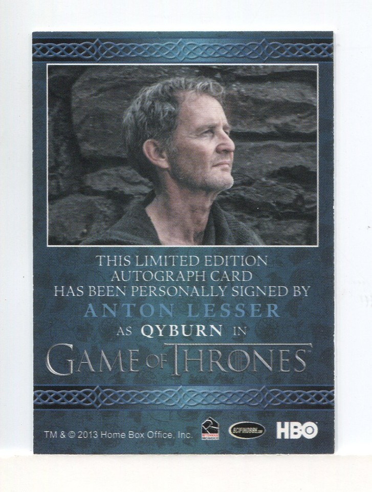 Game of Thrones Season 3 Anton Lesser as Qyburn Autograph Card | eBay