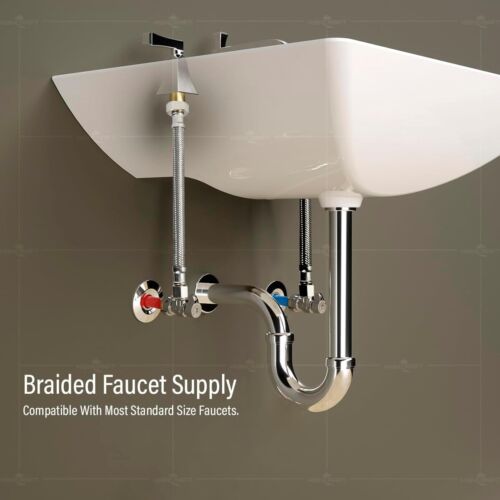 Lead-Free Stainless Steel Faucet Supply Hose 24" - 4 Pack of Flexible Connectors - Picture 9 of 12