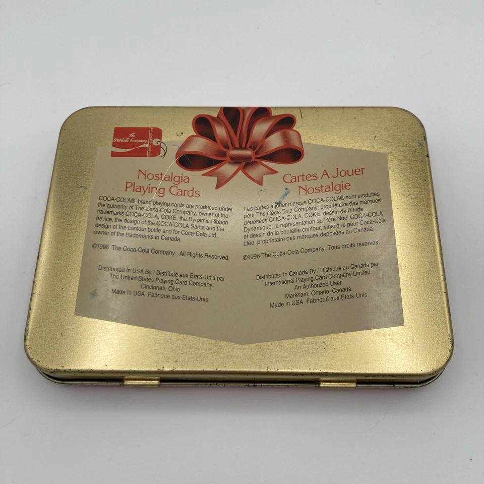 Vintage 1996 COCA-COLA SANTA CLAUS CHRISTMAS PLAYING CARDS Sealed 2 decks in Tin - Image 2 of 3