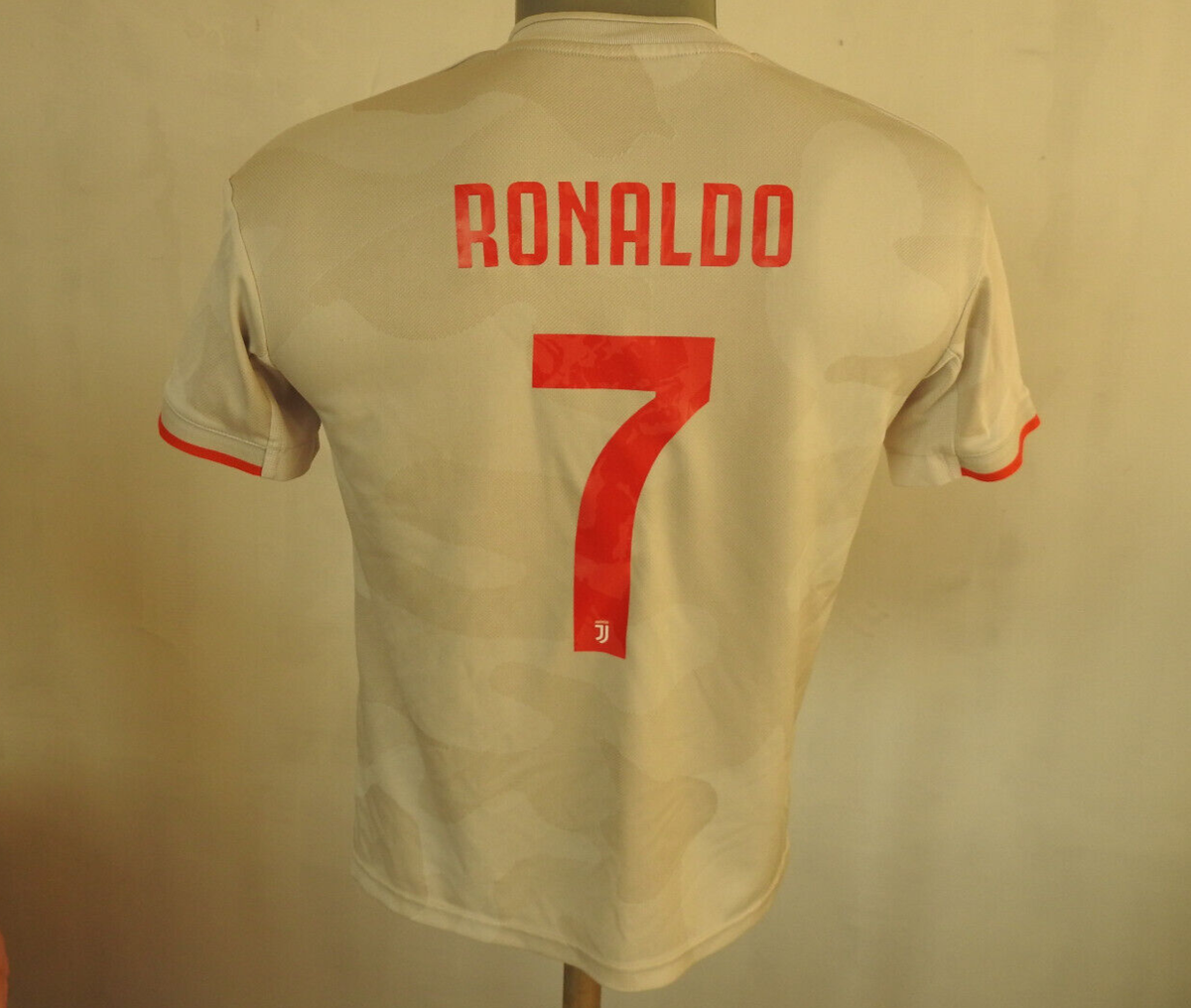 Juventus FC 2019 Away Jersey #7 Ronaldo Adidas White Shirt Size