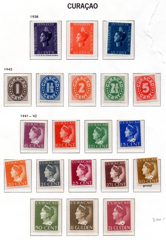 NETHERLANDS ANTILLES CURACAO 1934-1942 SIX COMPLETE SETS MINT HINGED - Image 3 of 3