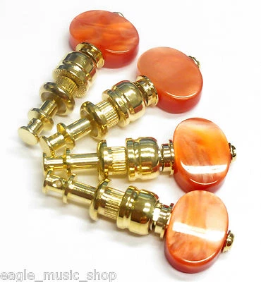 LEADER BANJO CO. Leader Deluxe Uke / Banjo Tuning Pegs BIANCO o CARNELIANO - finitura ORO