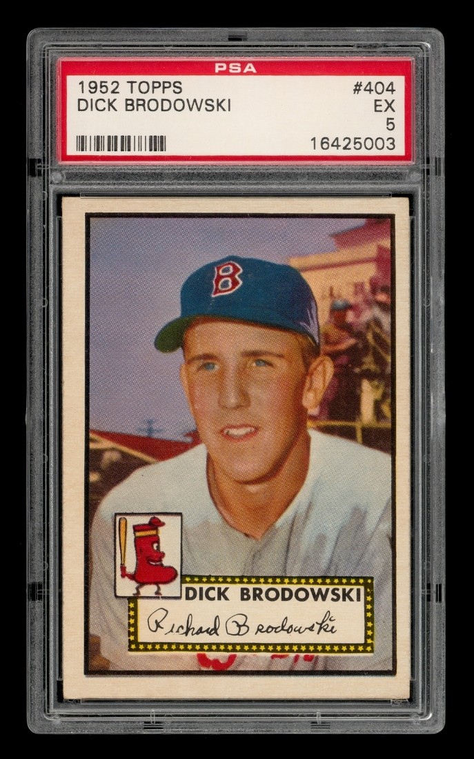 1952 Topps Set-Break #404 Dick Brodowski PSA 5 EX view 1
