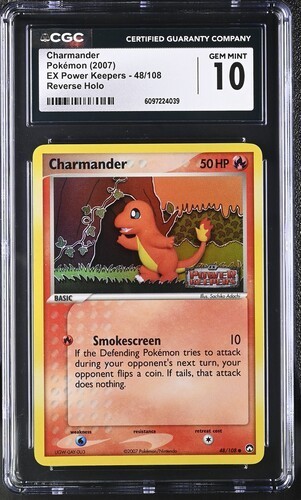 POKEMON CGC 10 GEM MINT CHARMANDER REVERSE HOLO 48/108 EX POWER KEEPERS 2007