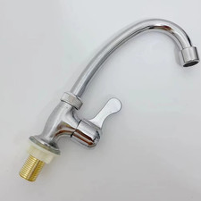 Kitchen Basin Cold Water Faucet Single Lever Tap with Steel Design