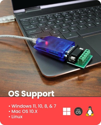 Adaptateur série USB vers DB9 durable 5 pieds avec puce FTDI et protection contre les surtensions 600 W - Photo 6/8