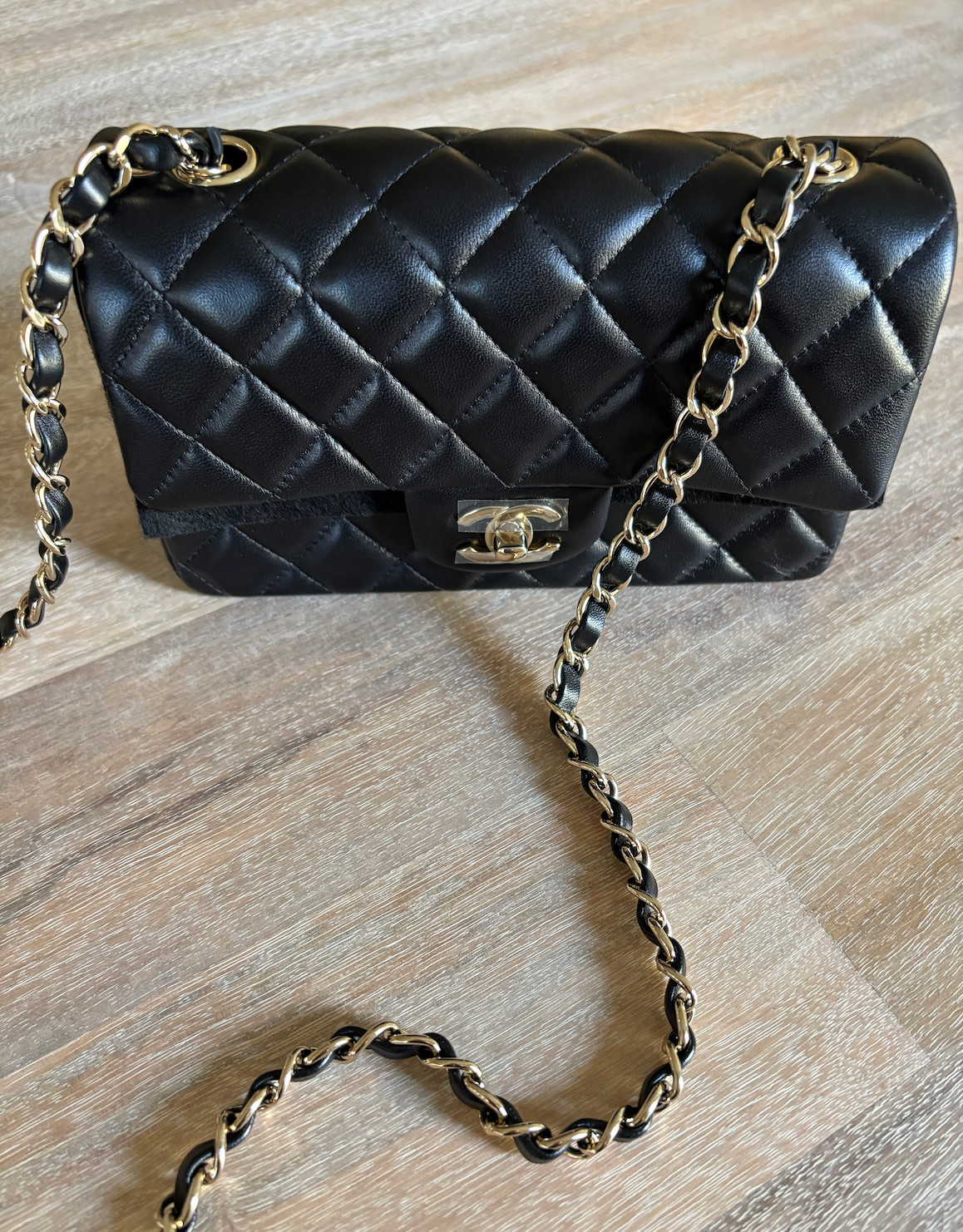 NEW Chanel 2025 Mini Classic Flap Black Gold Hardware image 8