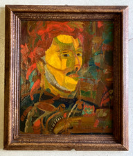 OIL PAINTING CANVAS PORTRAIT Corrado Selvini "The Man Glued Ridge" ABSTRACT MEINA