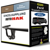Starre AnhäNgerkupplung für Ford Transit Custom 12-16 Typ V362 Auto Hak NEU