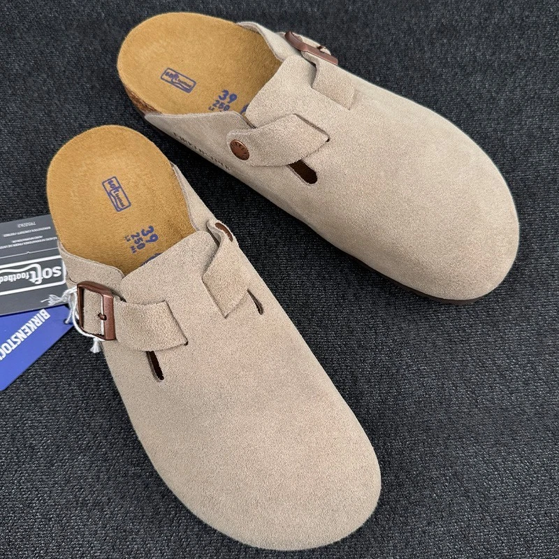 Zapatos Birkenstock Boston de gamuza topo de cuero para mujer y hombre seleccionar talla Foto 4 de 4