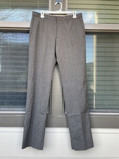 BANANA REPUBLIC Men  s 100 Wool Dress Pants 32 X 33 Brown Plaid Tailored Slim