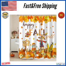 Fall Shower Curtain Set Pumpkin Scarecrow Shower Curtain Autumn Farmhouse, USA 