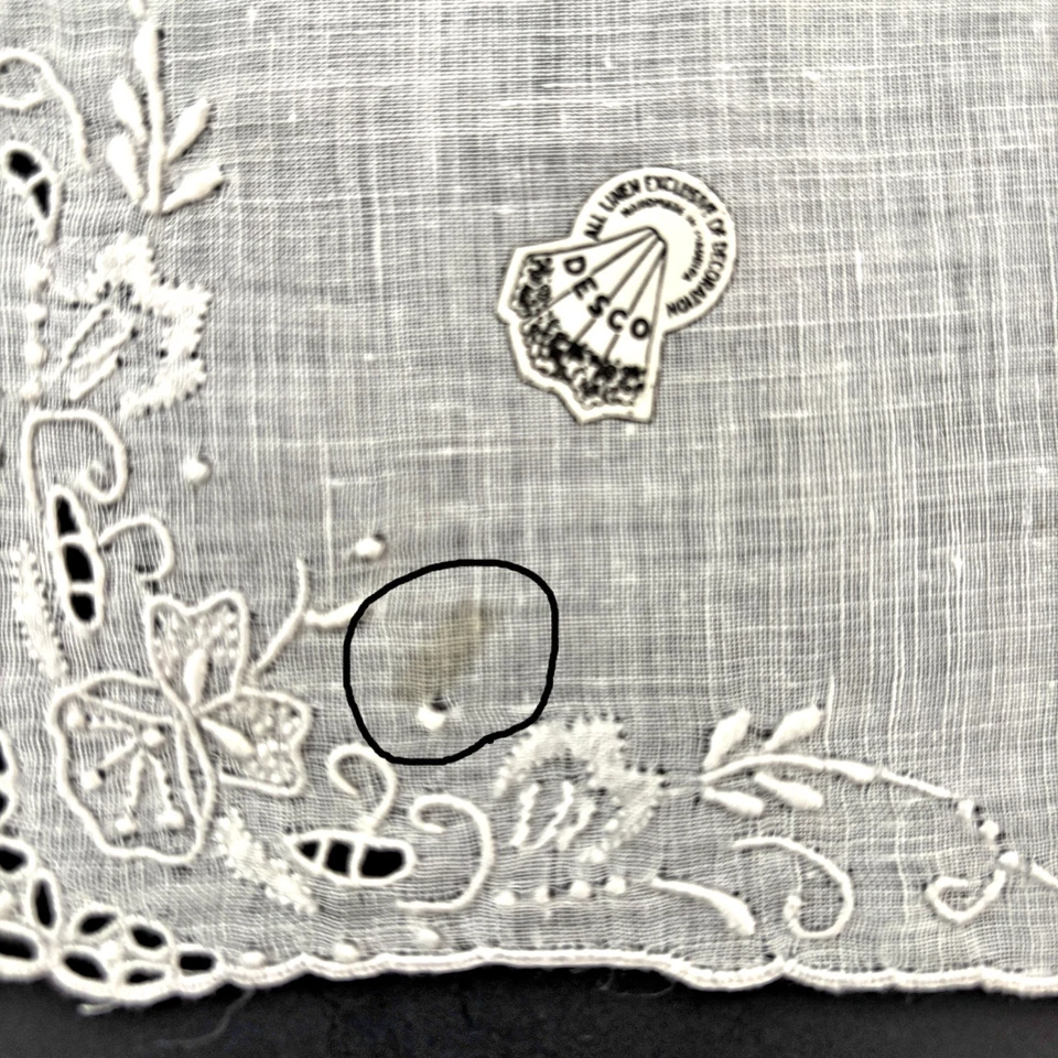 Pañuelo bordado de lino reliquia de dama de honor Madeira boda casa núcleo Foto 2 de 4