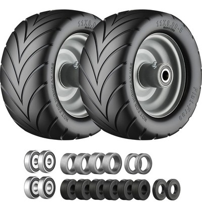 Cubesprings 11x6.00-5 Flat Free Tire with Chevron Tread, Zero Turn Lawn Mower...