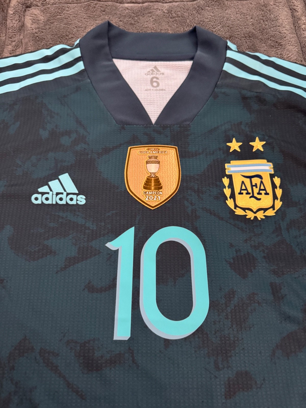 Kit Room/Match Prepared Messi 2020/2021 Argentina Away Jersey SIZE 6 WC Qualify