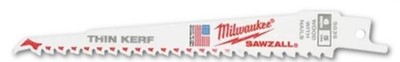 Milwaukee Säbelsägeblätter 5er Pack 150 mm f. Holz m. Nägeln Thin Kerf 48005035