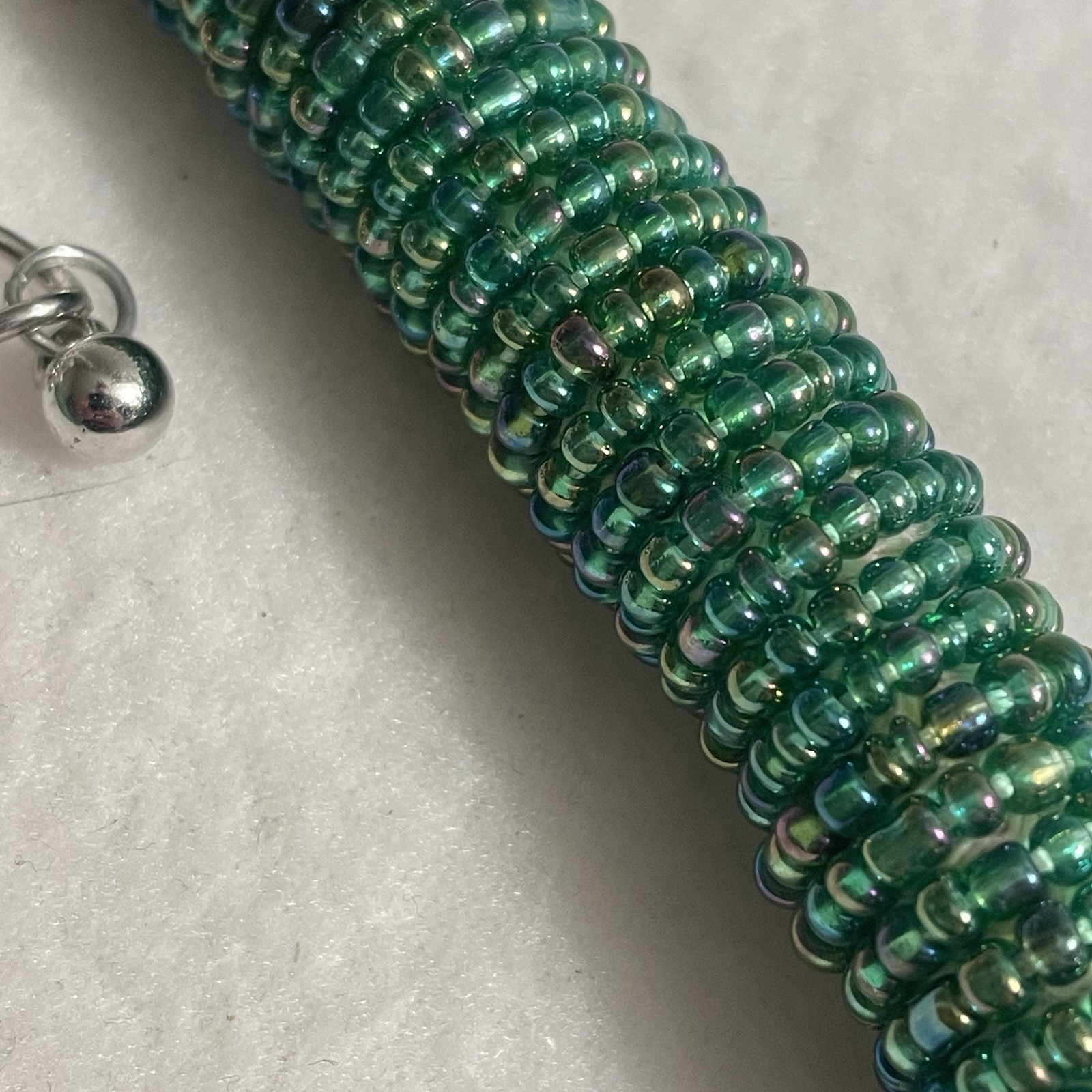 Abalone shell statement large necklace, beaded ab… - image 7