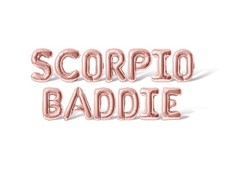 SCORPIO BADDIE Letter Balloon Banner - DIY Scorpio Birthday Party Decorations