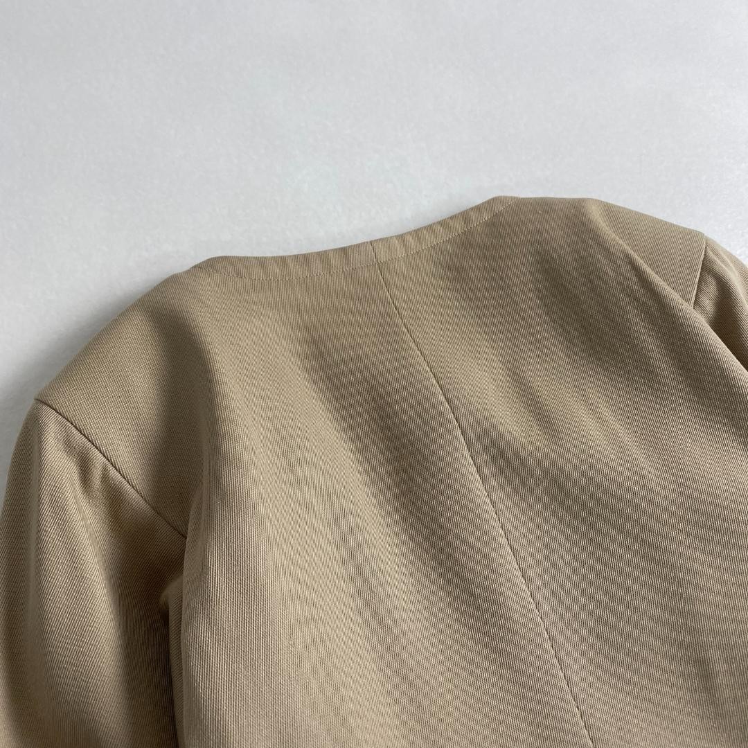 w3037 Set completo Yves Saint Laurent senza colletto vintage beige lana taglia 9