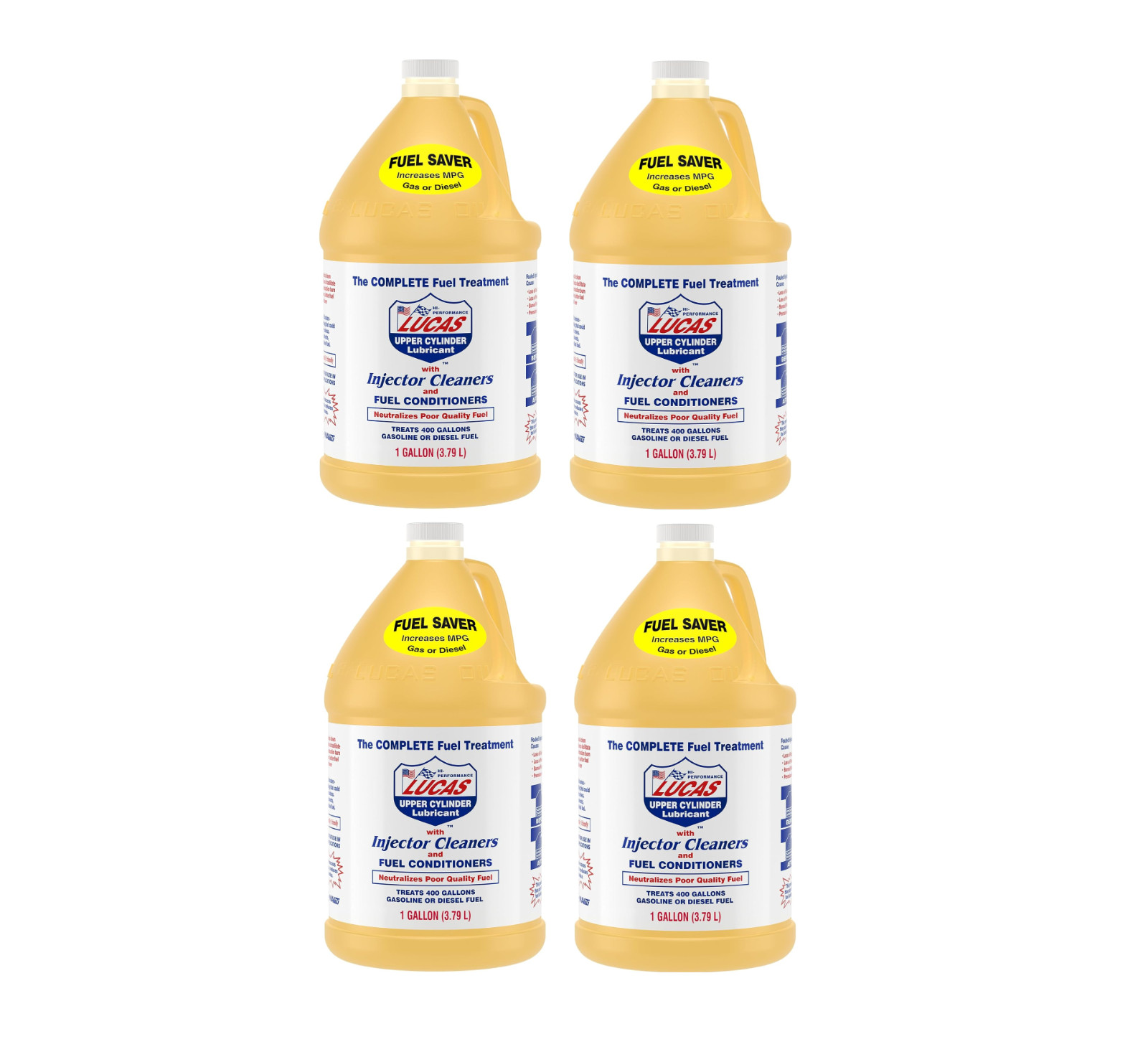 Pack of 4 Lucas Oil 10013 Fuel Treatment - 1 Gallon