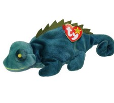 TY Beanie Baby - IGGY the Iguana dark fabric w/ spikes  9.5 inch - MWMTs