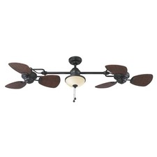 Harbor Breeze Twin Breeze II 74in Oil-Rubbed Bronze Outdoor Downrod Ceiling Fan
