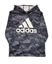 Adidas hoodie Boys, kids sweatshirt, gray with black, size 8