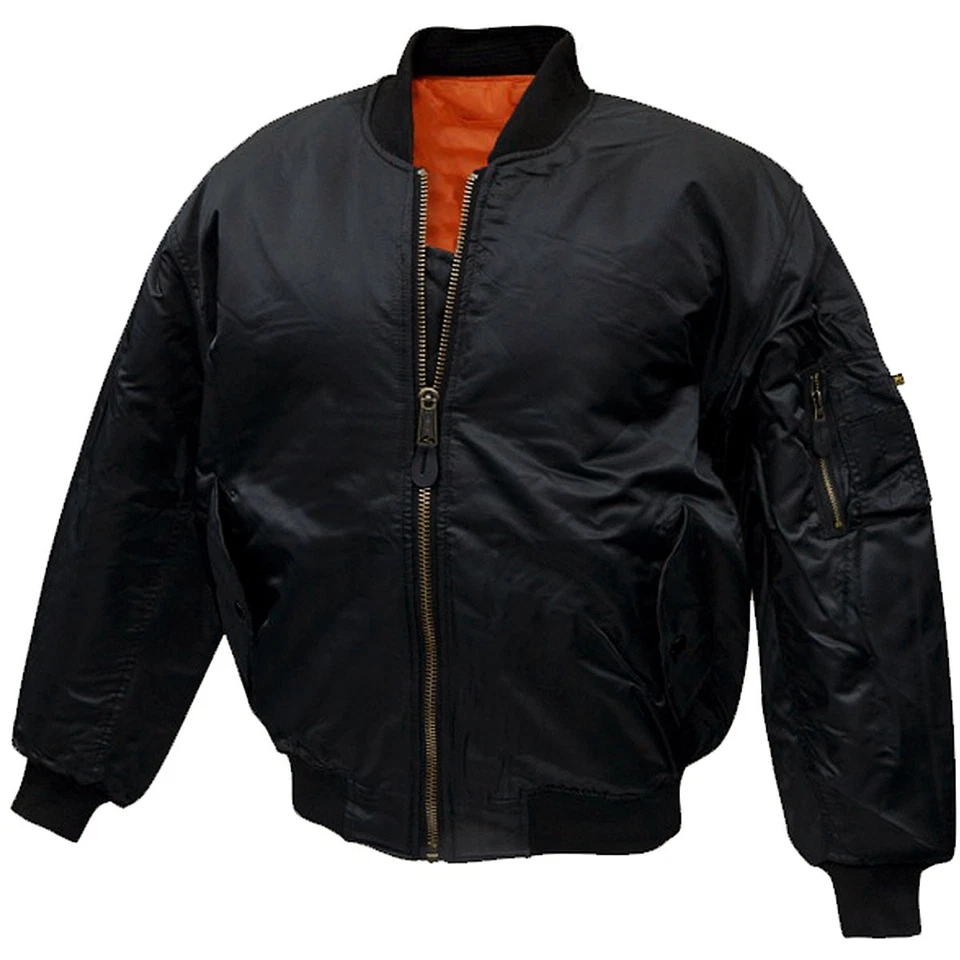 MA1 Fliegerjacke schwarz XS-5XL Bomberjacke US Pilotenjacke Blouson Wendejacke - Bild 1 von 1