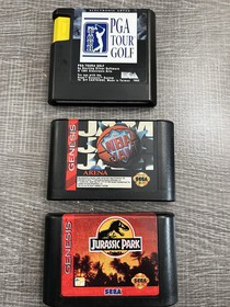 Sega Genesis Model 2 Console Black, MK-1631 w/ 2 controllers and 3 CIB games