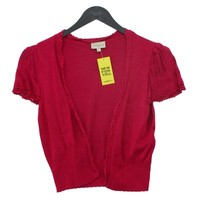 Karen Millen Women's Cardigan XS Pink Viscose with Elastane Round Neck Cardigan