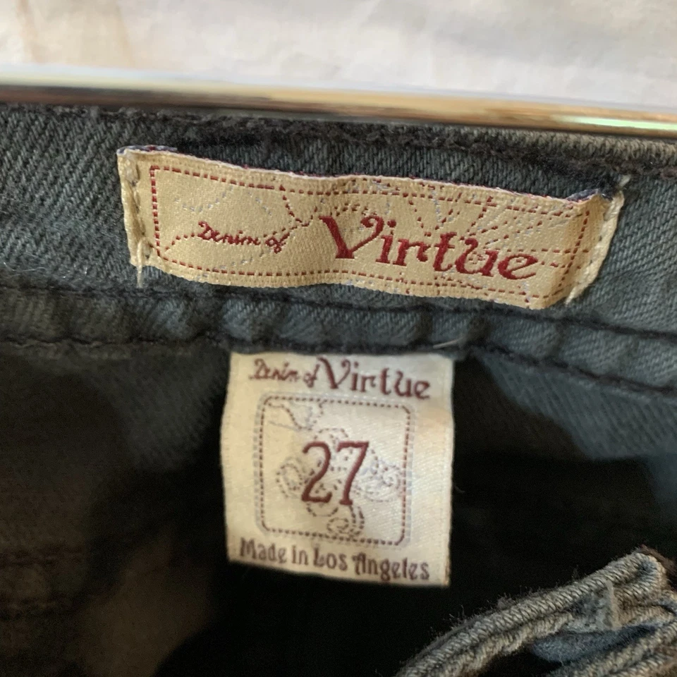 Denim Of Virtue Womens Gray Jeans Size 27 29” Waist 34” Inseam USA - Image 2 of 4