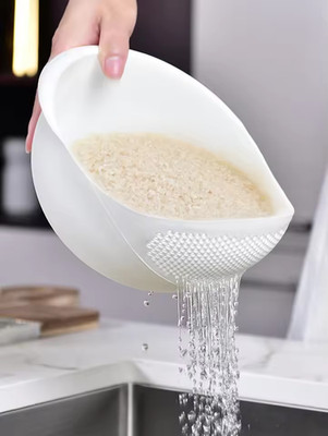 Multi-function Rice Washing Basket Colander Kitchen Drainer Bowl for Fruit Veget