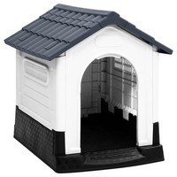 HundehüTte Grau 57X68X66 Cm Polypropylen Wetterfest FüR Den AußEnbereich
