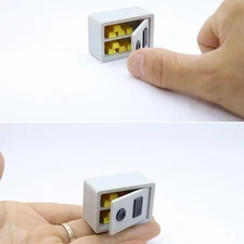 1 Set 1/12 Dollhouse Gold Bar Safe Mini Model Password Safe Storage Cabinet