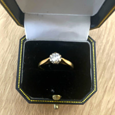9ct Yellow Gold Natural Round Diamond Solitaire Engagement Ring Size M