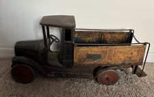 Antique 1920  s Buddy L Ice delivery Truck Original Pressed Steel Toy Car