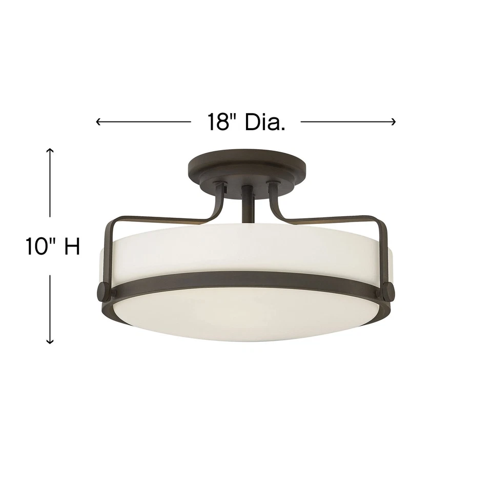 Hinkley Lighting 3643 Harper 3 Light 18"W Semi-Flush Bowl Ceiling - Bronze - Image 3 of 4