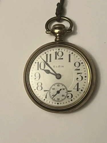 Elgin Father Time  Gold Filled Case 21j Wadsworth Special Antique Pocket Watch