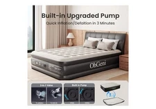 OhGeni Queen Air Mattress w/ Built-in Pump | 18" Raised Inflatable Bed, 650 lbs
