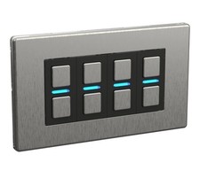 Image of Lightwave LP24 MK2 smart dimmer switch 4-gang energy monitoring stainless steel