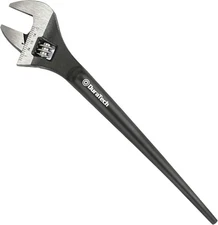 DURATECH 8-Inch Adjustable Construction Spud Wrench, Black 8-Inch, 