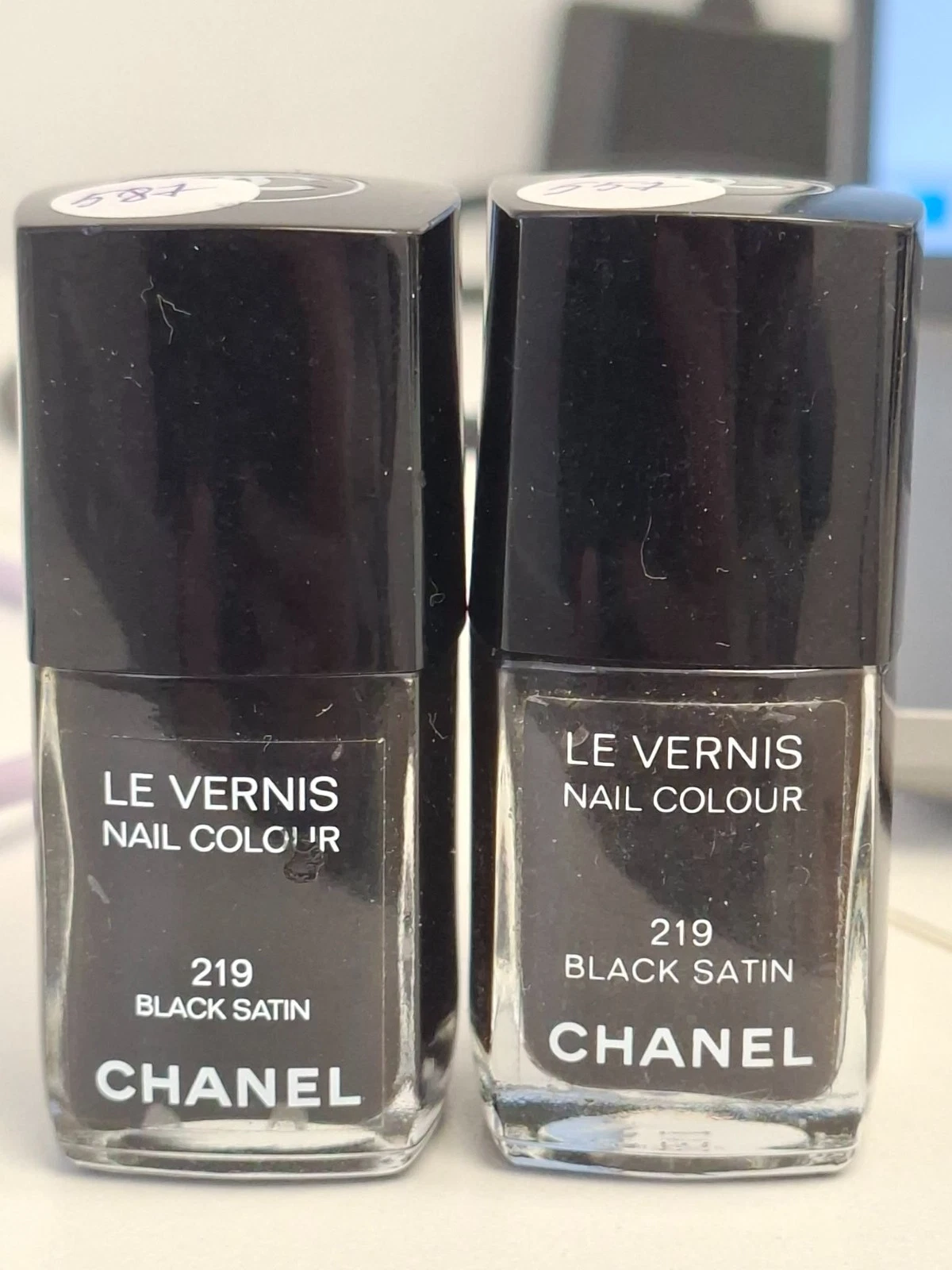 Set of 2 CHANEL Le Vernis Nail Polish- 219 Black Satin US (shimmer), EU version