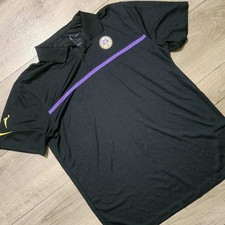 Nike WNBA Los Angeles Sparks Dri-FIT Polo Shirt Mens Medium Black Purple Stripe