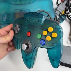 Nintendo 64 N64 Funtastic Ice Blue Console W/ Matching OEM Controller