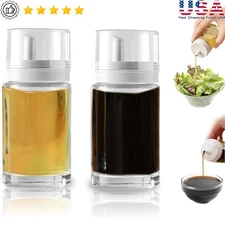 Oil Dispenser Bottle Set Leak Resistant Glass Kitchen Condiment 2 Pack New