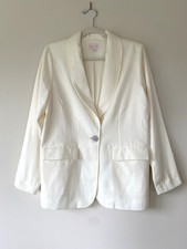Belle By Kim Gravel Winter White Rhinestone Dreams Blazer Size M Career Event